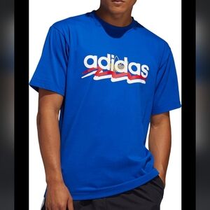 Adidas | Originals Men's Brush Stroke T-Shirt Blue | Size Small